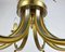 Lámpara de araña de latón dorado de SA Boulanger al estilo de Maison Bagues, años 70, Imagen 8