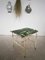 Vintage Industrial Stool in Green and White, Image 1