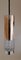 Zylindrische deutsche Deckenlampe aus verchromtem Metall mit Reliefglas und schwarzer Kunststoffhalterung von Kaiser, 1970er 2