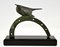 Art Deco Bronze Skulptur eines Vogels auf Hufeisen von André Vincent Becquerel, 1930er 2