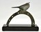 Art Deco Bronze Skulptur eines Vogels auf Hufeisen von André Vincent Becquerel, 1930er 4