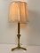Lámpara de mesa francesa de latón con trípode, años 50, Imagen 7