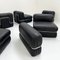 Black Leather Modular 5-Seater Sofa by Rodolfo Bonetto for Tecnosalotto, 1960s 6
