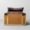 Vienna Straw & Suede Leather Armchair attributed to Gianluigi Gorgoni, 1970s, Image 3