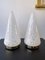 Italian Murano Glass and Brass Cone Lamps from Esperia, 1970s, Set of 2 1