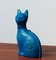 Blaue handgemachte Katze aus Keramik von Aldo Londi für Bitossi, Italien 9