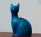 Blue Ceramic Handmade Cat by Aldo Londi for Bitossi, Italy, Image 3