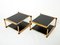 Italian Bamboo, Brass and Wood Side Tables by Alberto Smania, 1970s, Set of 2, Image 11