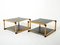 Italian Bamboo, Brass and Wood Side Tables by Alberto Smania, 1970s, Set of 2 1