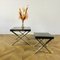 Vintage Italian Glass and Chrome Coffee Tables, 1970s, Set of 2 4