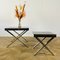 Vintage Italian Glass and Chrome Coffee Tables, 1970s, Set of 2 2