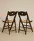 Vintage Folding Chairs with Sculpted Backrests, 1950s, Set of 2 8