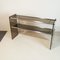 Chromed Steel Console with Smoky Glass Feet from Cristal Art, 1970s, Image 7