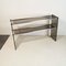 Chromed Steel Console with Smoky Glass Feet from Cristal Art, 1970s 2
