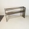 Chromed Steel Console with Smoky Glass Feet from Cristal Art, 1970s, Image 2