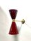 Brass Diablo Sconce in Maroon, 1950s 2