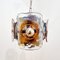 Lámpara de araña era espacial de cristal de Murano de Toni Zuccheri para Mazzega, Italy, años 70, Imagen 2
