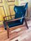 Danish Black Leather and Wood Armchair in the Style of Madsen & Schubell 6
