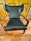 Fauteuil en Cuir Noir et Bois dans le Style de Madsen & Schubell 4