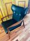 Danish Black Leather and Wood Armchair in the Style of Madsen & Schubell 2