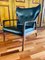 Danish Black Leather and Wood Armchair in the Style of Madsen & Schubell 1