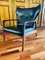 Danish Black Leather and Wood Armchair in the Style of Madsen & Schubell, Image 1
