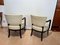 Large Art Deco Armchairs in Black Lacquer & Creme Leather, France, 1930s, Set of 2 8
