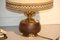 Italian Wood & Brass Table Lamps, 1950, Set of 2, Image 2