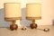 Italian Wood & Brass Table Lamps, 1950, Set of 2, Image 3