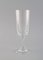Champagne Flutes in Clear Mouth-Blown Crystal Glass by René Lalique Chenonceaux, Set of 11 2