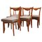 Vintage Dining Chairs in Solid Wood by Guillerme et Chambron, Set of 6 1