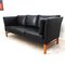 Vintage Scandinavian Black Leather Sofa from Skipper 3