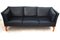 Vintage Scandinavian Black Leather Sofa from Skipper 4