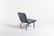 Danish Architectural Lounge Chair in Blue Vinyl Upholstery, 1960s, Image 4