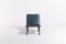 Danish Architectural Lounge Chair in Blue Vinyl Upholstery, 1960s 2