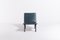 Fauteuil Architectural en Tissu d'Ameublement en Vinyle Bleu, Danemark, 1960s 2