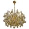 Murano Glass and Brass Tear Drop Chandelier from Palwa, Germany, 1970s, Image 1