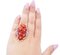 Anello in oro bianco e rosa 14 carati con corallo, diamanti e perle, Immagine 4