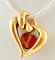 18k Yellow Gold Heart Pendant with Rubrum Coral 3