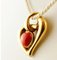 18k Yellow Gold Heart Pendant with Rubrum Coral 2