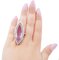 14 Karat Rose and White Gold Ring with Amethyst and Diamonds, Image 4
