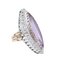 14 Karat Rose and White Gold Ring with Amethyst and Diamonds 2
