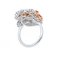 14 Karat White Gold Ring with Green and Orange Sapphires and Diamonds, Image 3