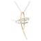 18 Karat Rose and White Gold Stylized Cross Pendant Necklace with Diamonds 1