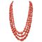 Coral and Silver Closure Multi-Strands Necklace, Image 1