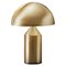 Small Satin Gold Atoll Table Lamp in Metal by Vico Magistretti for Oluce, Image 5