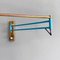 Mid-Century Modern Italian Brass and Colored Metal Adjustable Arm Lamp, 1950s 9