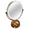 Espejo de mesa giratorio y ajustable de latón dorado, Imagen 1