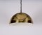 Lampada a sospensione Mid-Century in metallo dorato, Italia, anni '70, Immagine 12
