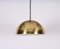Mid-Century Italian Gilt Metal Pendant Lamp Attributed to Franco Albini, 1970s 7